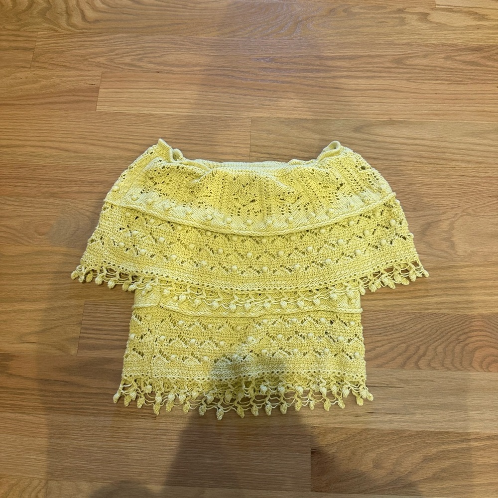 Zara Light Yellow Knit Top